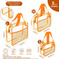 XEWEA Clear Travel Toiletry Bags, 3 Pack TSA Approved Transparent Makeup Bag for Men Women, Large Waterproof PVC Quart Organizer with Zipper for Toiletries Airline Essentials,Toy Storage Pouch Orange - Roamly