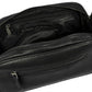 10" Premium Leather Toiletry Travel Pouch With Waterproof Lining | King-Size Handcrafted Vintage Dopp kit By Aaron Leather Goods (Jade Black) - Roamly