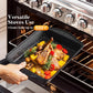 Kitchen Academy Induction Cookware Set-17 Piece Non-stick Cooking Pan Set, Black Granite Pots and Pans Set