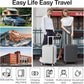 mixi Checked Luggage with Cup Phone Holder and Charger Hard Shell Suitcases with Spinner Wheels, 24 Inch Rock Gray