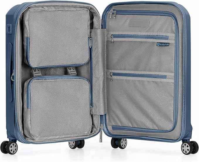 Traveler's Choice Pagosa Hardshell Expandable Luggage with Spinner Wheels, Slate Blue, 22-Inch Carry-on