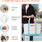 CB STATION Medium Classic Canvas Tote Bag for Women, Top Zipper Closure, Outer Pocket, Daily Essentials, Groceries, Traveling