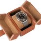 Single Travel Watch Case - Vintage Inspired - Exterior, Soft Microfiber Lining, Fits Up to 42mm Watches - Vegan Leather - Reliable Storage for Home or Travel