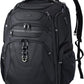 KROSER TSA Friendly Travel Laptop Backpack 18.4 inch XXXL Gaming Backpack Water-Repellent College Daypack Business Backpack with RFID Pockets & USB Port for Men/Women-Black - Roamly