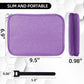 Electronics Organizer - Travel Cable Organizer Bag, Water Resistant Double Layers Pouch for Cord, iPhone, iPad Mini - Gift for Men Electronic Accessories Storage Case with 5 Cable Ties, Purple