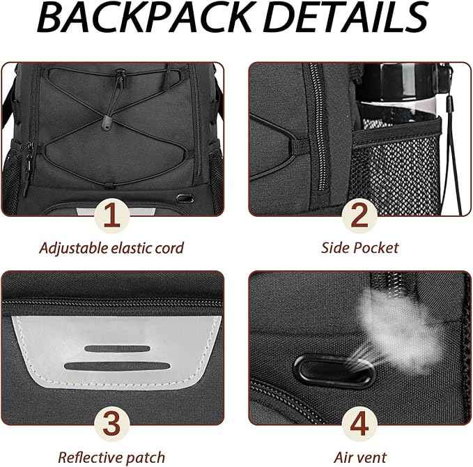 LARIPOP Basketball Bag, Sports Backpack with Ball Holder & Shoe Compartment, Water Resistant Gym Bag for Soccer Volleyball Travel