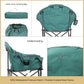 ARROWHEAD OUTDOOR Oversized Heavy-Duty Club Folding Camping Chair with Pocket, Cup Holder, Portable, Padded, Moon, Round, Saucer, Supports 330lbs, Carrying Bag