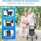 NOVA Traveler Folding 3-Wheel Walker with Tray, Basket, Pouch & Cup Holder, Lightweight Mobility Aid for Seniors & Adults, 8” All-Terrain Wheels for Tight Spaces & Travel, Blue