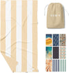 SUN'Y Waffle Microfiber Beach Towel – Sand Free, Quick Dry, Ultra Absorbent, Lightweight & Compact Travel Towel with Carry Bag - Large (63” x 31.5”), Natural Sand