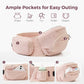 Momcozy Baby Carrier with Hip Seat, 2-in-1 Forward-Facing Carry for Active Babies, Detachable Hands-Free Carrier up to 44lbs, Breathable Infant Carrier Fits Waist Sizes up to 45 Inches, AirMesh Pink