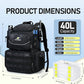 N NEVO RHINO Fishing Tackle Backpack with Rod Holders, 40L Large Fishing Bag with Waterproof Rain Cover,Outdoor Tackle Bag