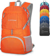 ZOMAKE Lightweight Packable Backpack 35L, Light Foldable Backpacks Water Resistant Collapsible Hiking Bag, Compact Folding Day Pack for Travel Camping(Orange) - Roamly