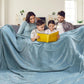 PHF Oversized King Fleece Blanket 120"x120", No Shed No Pilling Big Soft Blanket, Extra Large 10'x 10' Lightweight for Bed, Sofa Travel and Camping, Suitable for All Season, Dusty Blue