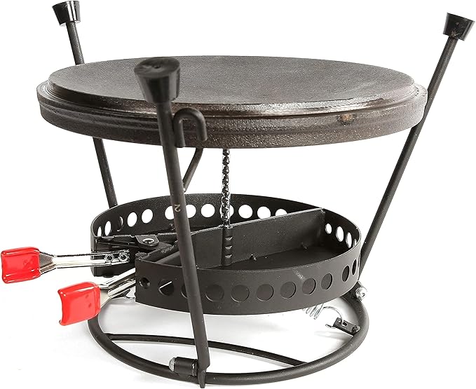 CampMaid Charcoal Holder & Lid LIfter - Dutch Oven Tools Set - Charcoal Holder & Cast Iron Grill Accessories - Camping Grill Set - Outdoor Cooking Essentials - Camp Kitchen Equipment - (2 Piece Set)