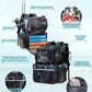 HXLGMD Fishing Backpack with Rod Holders,43L Large Water Resistant Tackle Bag Storage Gear and Equipment with Cooler for Men Fishing, Camping, Hiking, Khaki