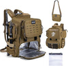 Goture Fishing Backpack, 58L 900D Water-Resistant Insulated Tackle Backpack with Cooler, Rod Holders, 8 Lure Pockets, Detachable Crossbody Bag, Gear Storage Large Fishing Bag for Camping Hiking
