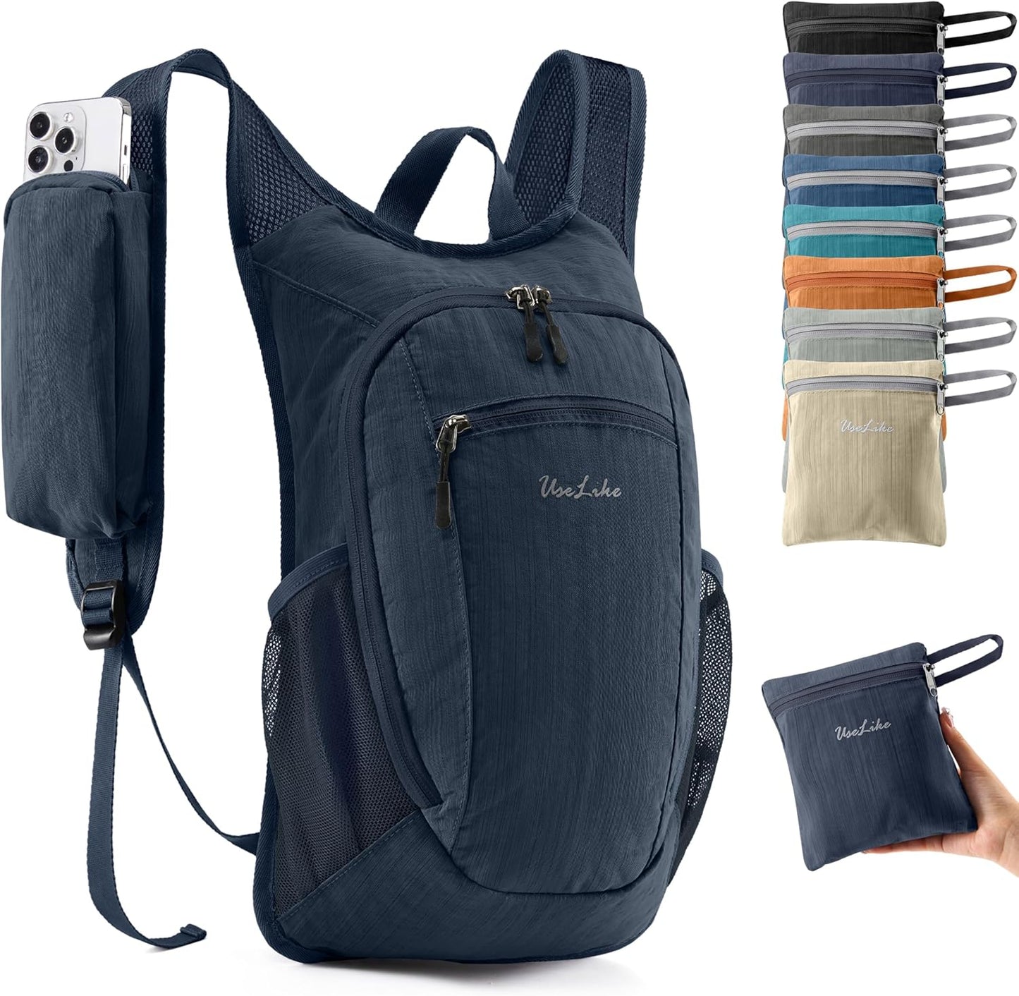 10L Small Hiking Backpack Travel Daypack Lightweight Packable Back Pack for Women Men(Dark Navy) - Roamly