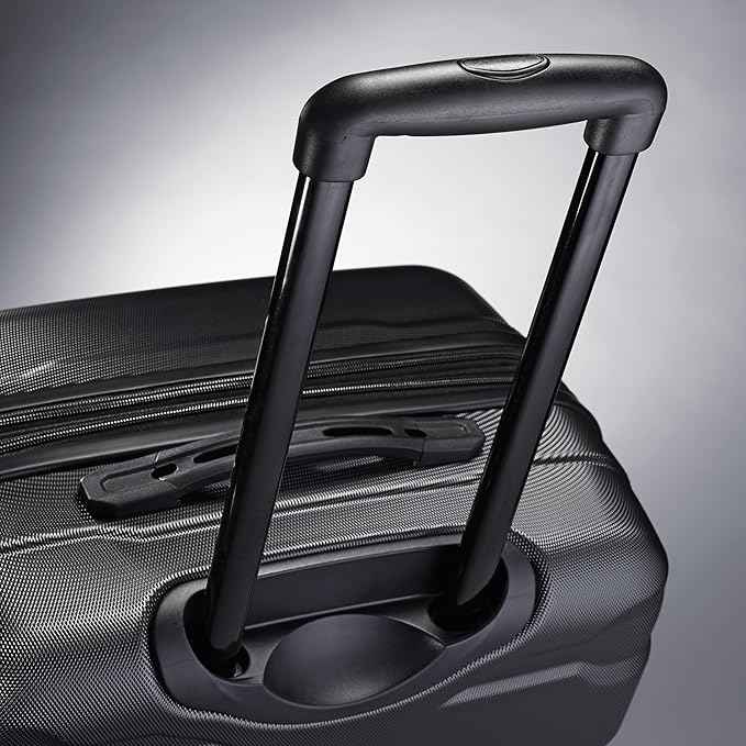 Samsonite Omni PC Hardside Expandable Luggage with Spinner Wheels, Black, Checked-Medium 24-Inch