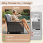 HOOOWOOO Patio Furniture Set,3 Pieces Outdoor Conversation Set,All Weather Wicker Bistro Set Yard Porch High Back Chairs Side Table,Light Gray