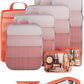 Veken 9/11 Set Compression Packing Cubes for Travel Essentials,Compressible Expandable Large Luggage Suitcase Organizer Bags for Clothing,Durable Space Saver Storage Bags with Toiletry Bags(Orange)