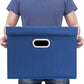 TYEERS Collapsible Storage Bins With Lids, Large Fabric Storage Boxes - 2 Pack - Classic Blue