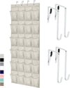 GORILLA GRIP Over the Door Shoe Organizer, 24 Large Breathable Mesh Pockets, Space Saving Hanging Storage Holder, Closet Rack Hanger Holds Up to 40 lbs, Hangs on Closets for Shoes, Accessories, Linen