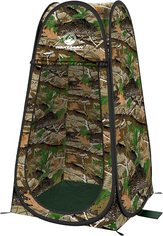 Wakeman Pop Up Changing Tent, 3.3 x 3.3 x 6.2ft, Camping Shower Tent for Portable Toilet Stall or Dressing Room with Carry Bag for Camping, Beach, or Tailgate, Polyester