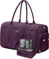 Women Duffle Weekender Travel Bag: Large Duffel Bags with Shoe Compartment Carry On Overnight Tote Bag with Wet Pocket Toiletry Bags Weekend Gym Yoga Hospital Bag for Womens Dark Purple 3Pcs Set