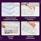Set of 3 Cable Organizer Box W/Labels - Charger Box, Stackable W/Lids-Cord Organizer Junk Drawer- Cord Storage Box for Desk -Cable Organizer case