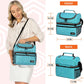 OPUX Lunch Box For Men Women, Insulated Large Lunch Bag Adult Work, Double Decker Lunchbox Meal Prep Dual Compartment Leakproof Lunch Cooler,Soft Lunch Tote Boys Girls Kids School, Aqua Turquoise 12L