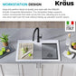 KRAUS Bellucci Workstation 33 in. Drop In Single Bowl Granite Kitchen Sink in White with Accessories, KGTW1-33WH