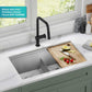 KRAUS Kore 33-Inch Undermount Workstation 16 Gauge Double Bowl Stainless Steel Kitchen Sink with Accessories, KWU112-33