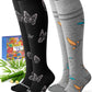 Bamboo Viscose Compression Socks for Women Men 2 Pairs 15-20mmHg Knee High Compression Socks Travel Nurse