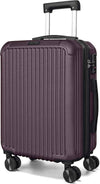 LIGHT FLIGHT Carry On Luggage 22x14x9 Airline Approved, Durable Hard Shell Carry On Suitcases with Wheels, Expandable Hardside Lightweight Travel Luggage with TSA Lock, Lilac