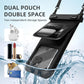 Waterproof Phone Pouch Double Pocket, Floating IPX8 8.5 inch Waterproof Phone Case for Beach Vacation Essentials for Compatible iPhone 16 15 14 Pro Max Galaxy S25 S24 Ultra Phone Pouch Black