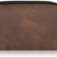 Leather Tech Pouch for Cables Chargers Phone | Tech Bag | Zipper Travel Accessory Pouch | Electronic Organizer Case Travel Bag (Vintage Dark Brown)
