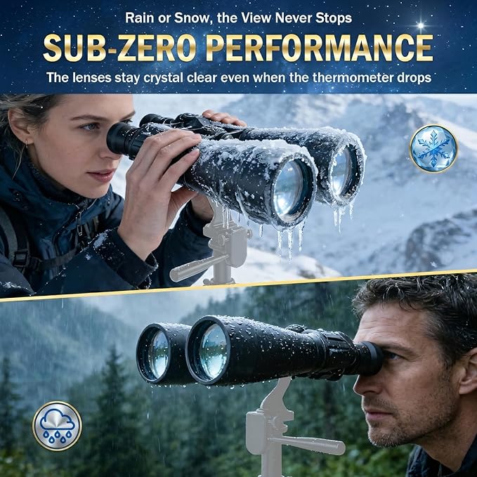 High Powered Binoculars 15-35x70 Zoom for Adults, Long Range Military Binoculars for Bird Watching Hunting Travel Concerts, Astronomy Binoculars with BAK4 Prism & FMC Lens