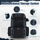 Piscifun Fishing Tackle Backpack with Rod Holders & 4 Tackle Boxes, 42L Outdoor Fishing Bag with Waterproof Rain Cover