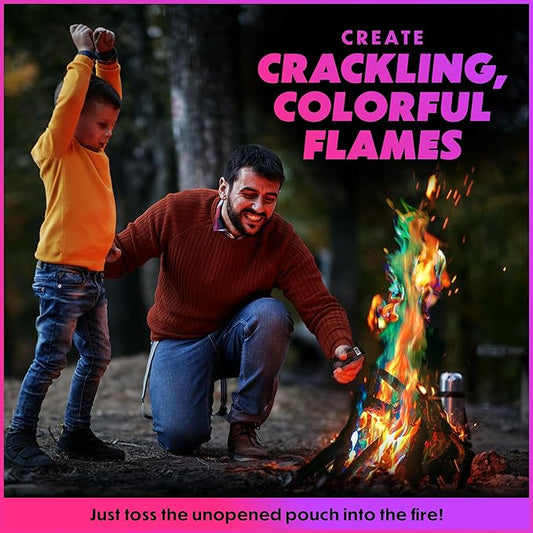 Magical Flames Fire Color Packets (Jumbo 5 Pack), Vibrant Multi-Color Fire for Fire Pits, Campfires, Bonfires & Fireplaces - Camping Essentials & Outdoor Party Accessories