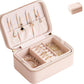 small travel jewelry case,Double Layer Travel Jewelry Box Organizer, Leather Case with Necklace Holder and Ring Storage/box organizer storage