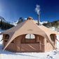 16.5ft Canvas Bell Tent, Large Yurt Tent with Stove Jack for Camping & Glamping, 55" High Walls, Maximum Space, Waterproof 4 Season Hot Tent with 8 Mesh Windows & Removable Floor