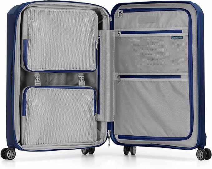 Traveler's Choice Pagosa Hardshell Expandable Luggage with Spinner Wheels, Navy, 26-Inch Medium