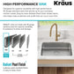 KRAUS Dex 25-inch Undermount 16 Gauge Stainless Steel Single Bowl ADA Kitchen Sink, KA1AS25B