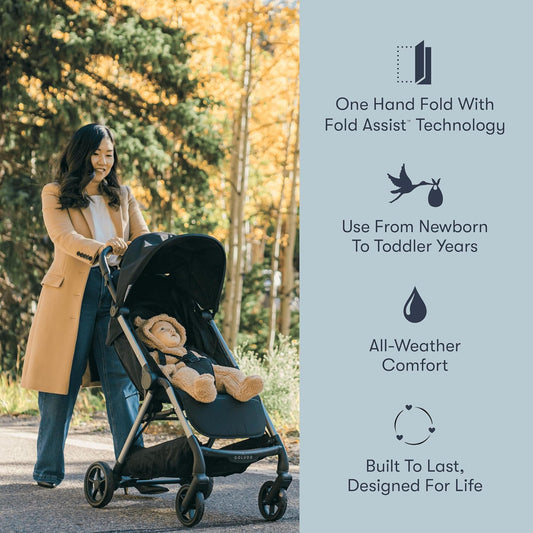 Colugo The One Stroller - Lightweight Easy Fold Compact Toddler and Baby Stroller for Travel, Large Storage Basket, One Hand Fold, Includes Raincover, Bumper Bar, Cupholder (Knockout Pink)