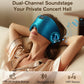 LC-dolida Luxurious Silk Soft Sleep Mask, Sleep Headphones with Bluetooth 5.4 for Side Sleeper, Total Blackout Eye Sleeping Mask for Women and Men, Ideal Gift for Restful Sleep, Travel(Dark Green)