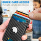 Airtag Wallet for Men,with Money Clip Gift Boxed,Slim Front Pocket Wallet RFID Blocking Metal Case Smart Pop-up Credit Card Holder in Magnetic Leather Flip