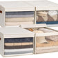 StorageWorks Storage Bins with Lid and Clear Window, Fabric Storage Boxes with Lids, Stackable Basket for Shelves, Closet Organizer and Storage Bins, Beige, Jumbo, 4-Pack