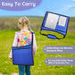 Kids Travel Tray, Kids Travel Trays for Car Seat, Road Trip Essentials for Toddler, Carseat Lap Tray with Dry Erase Board & Storage Organizer for Road Trip Activities for Kid, Blue