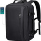 PIJUSHI Travel Backpack for Women Men Expandable Carry on Luggage Backpack Airline Approved Personal Item Laptop Bag(PE034 Black)