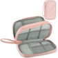 Leather Travel Electronic Organizer - Double Layer, Waterproof Case for Cables, Chargers, Phones & More - Portable, Shockproof Pouch for All Your Electronics Accessories (Light Pink, M)